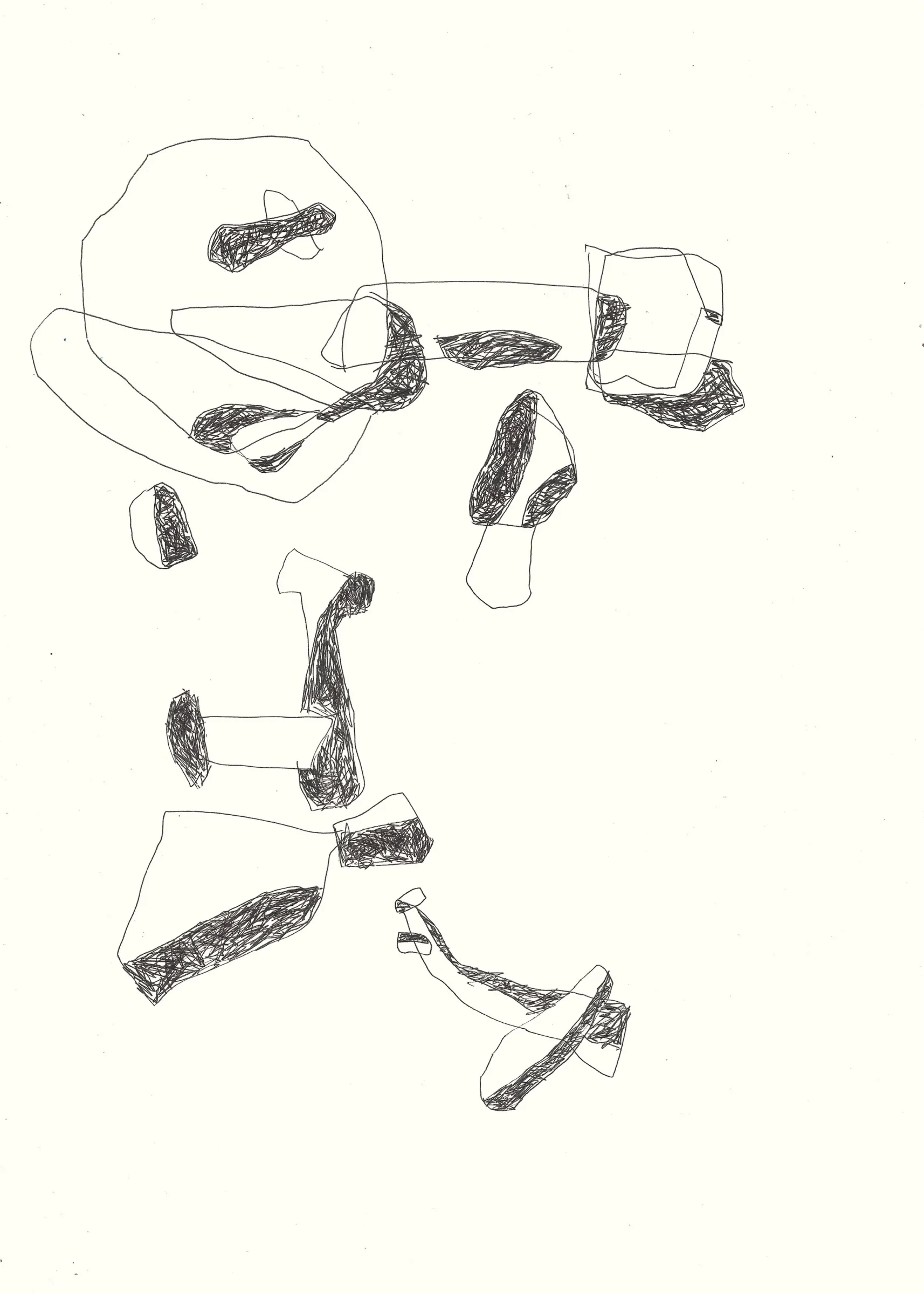 droodle in pen met overlappen